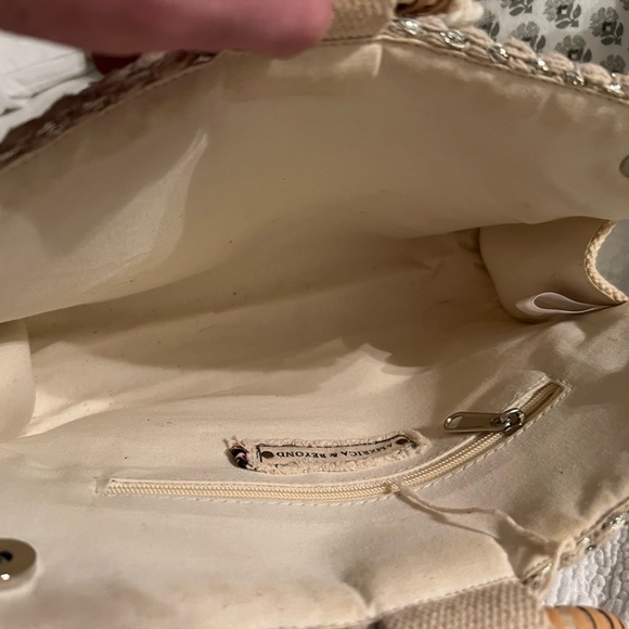 America and Beyond Straw and Metallic handbag like new used once - Picture 10 of 10